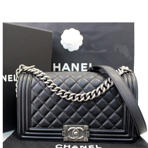 chanel boy bag sverige|Chanel black boyfriend bag.